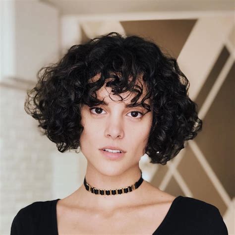 curly bob with bangs|shoulder length naturally curly bob.